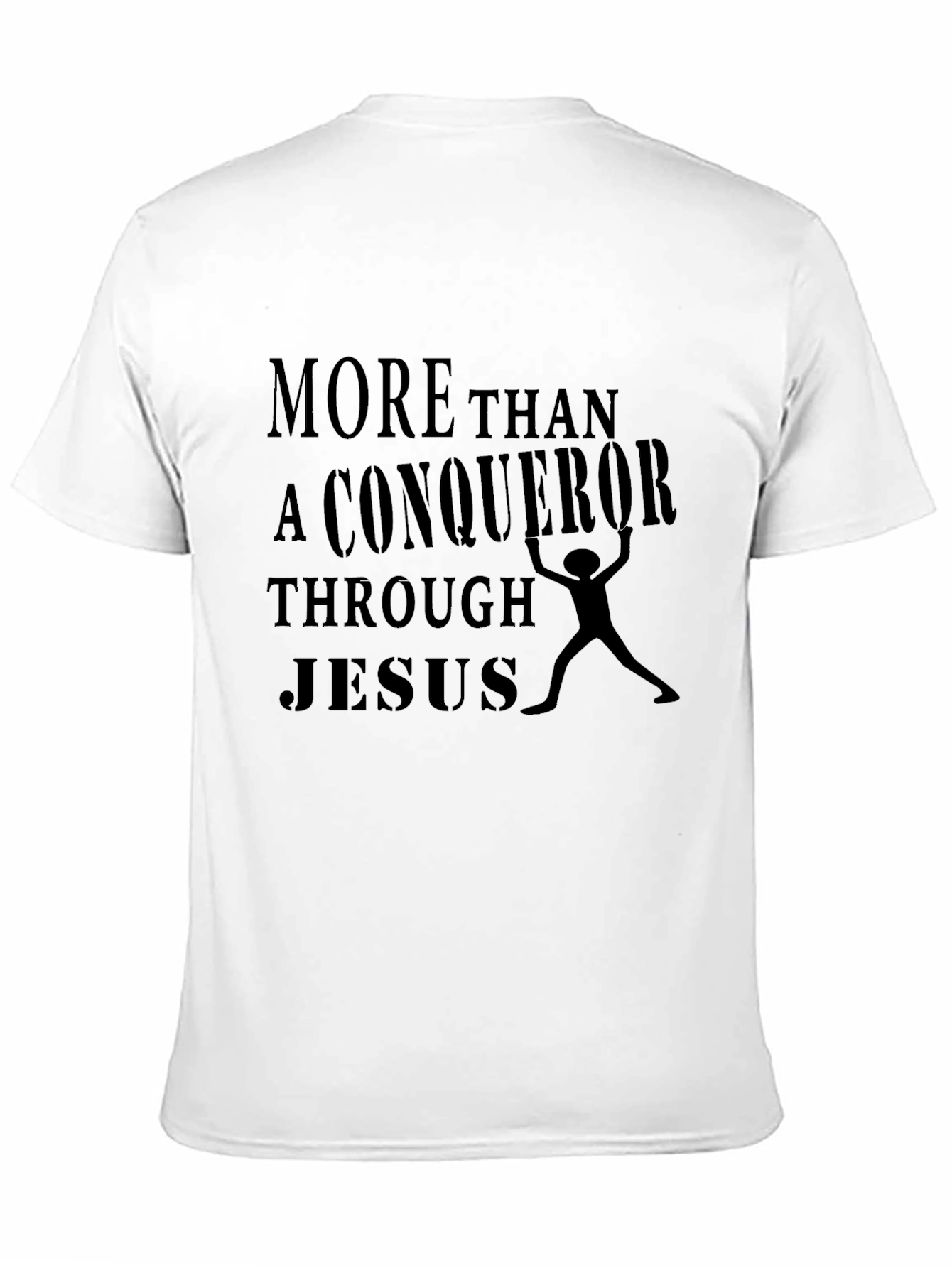 Conqueror Through Jesus Black T-Shirt