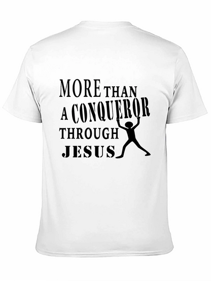 Conqueror Through Jesus Black T-Shirt