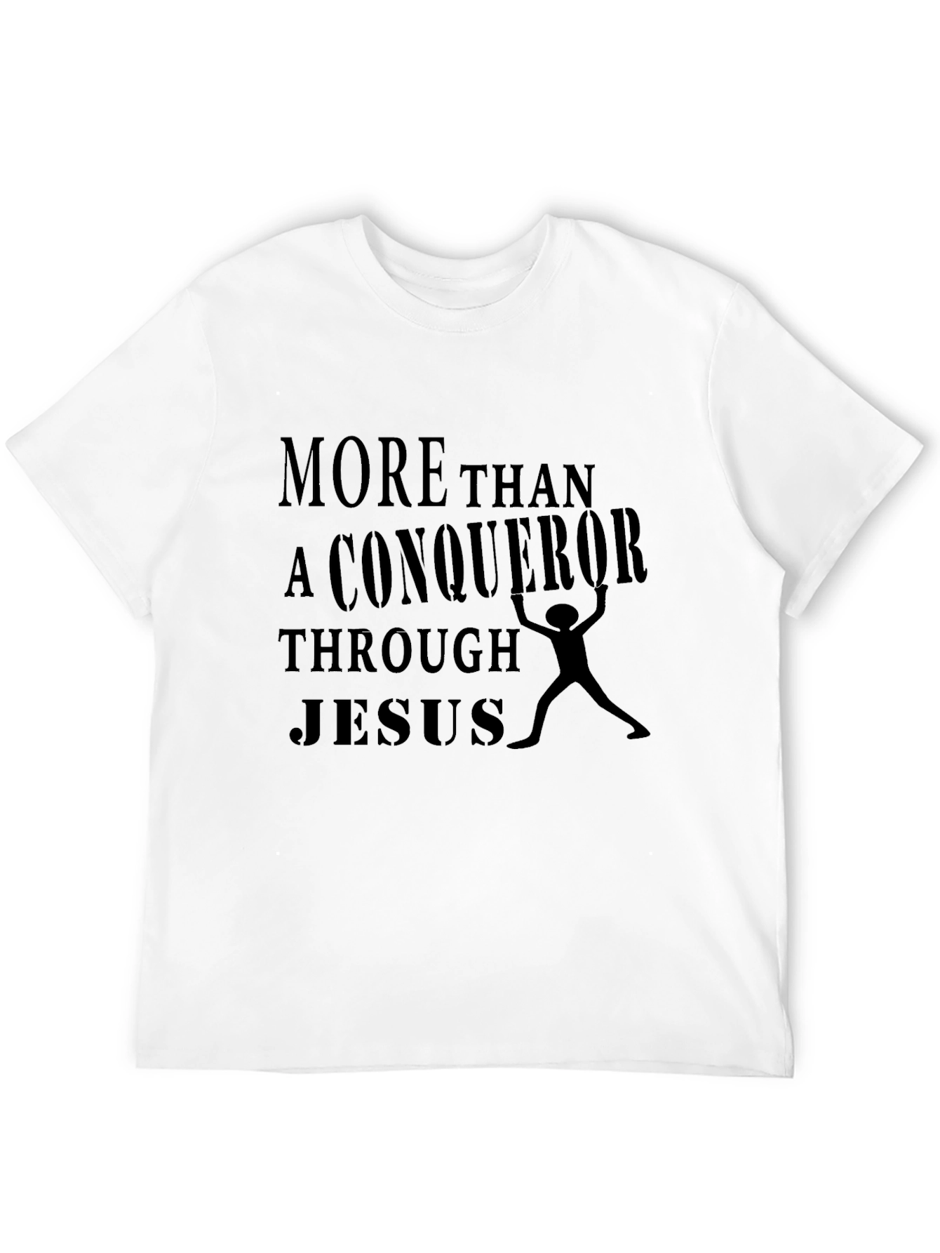 Conqueror Through Jesus Black T-Shirt