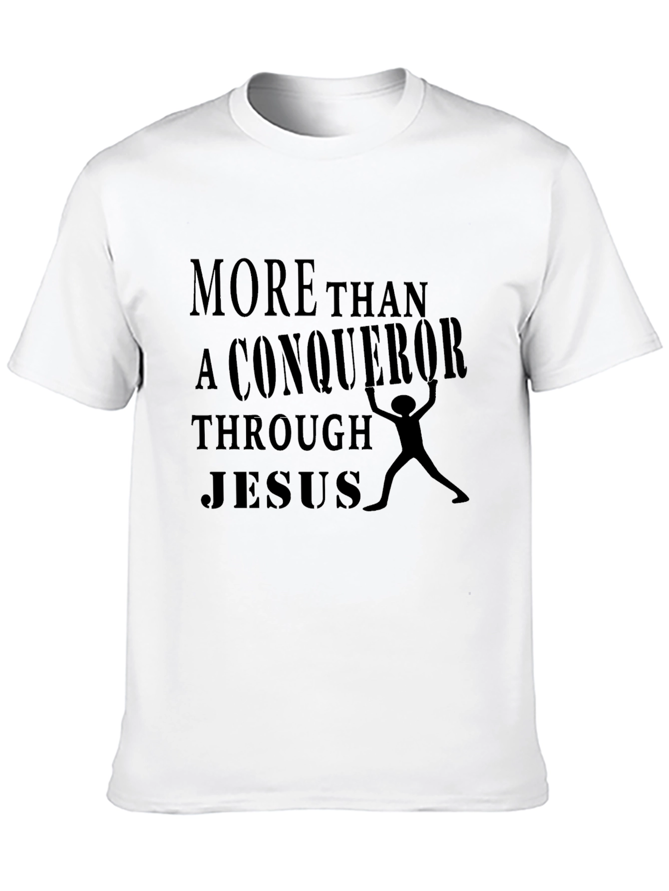 Conqueror Through Jesus Black T-Shirt