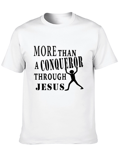 Conqueror Through Jesus Black T-Shirt