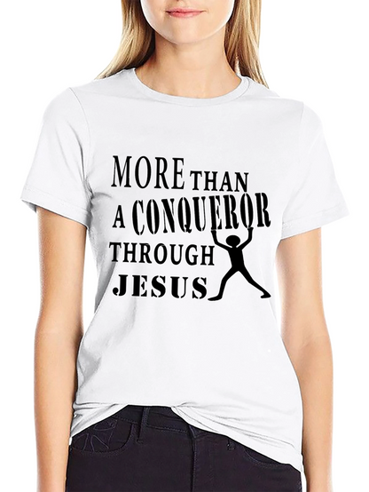 Conqueror Through Jesus Black T-Shirt