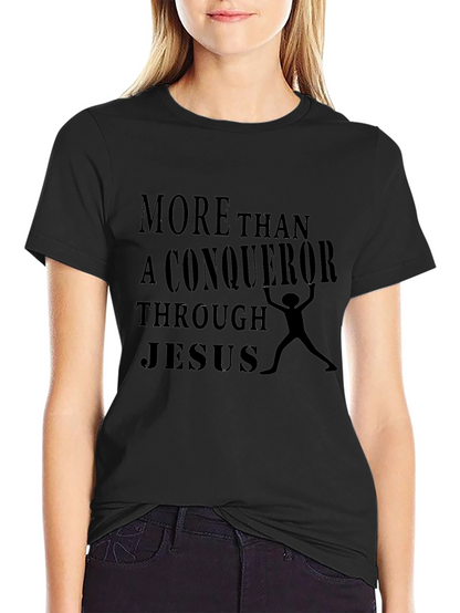 Conqueror Through Jesus Black T-Shirt