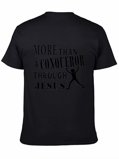 Conqueror Through Jesus Black T-Shirt
