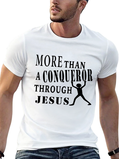 Conqueror Through Jesus Black T-Shirt