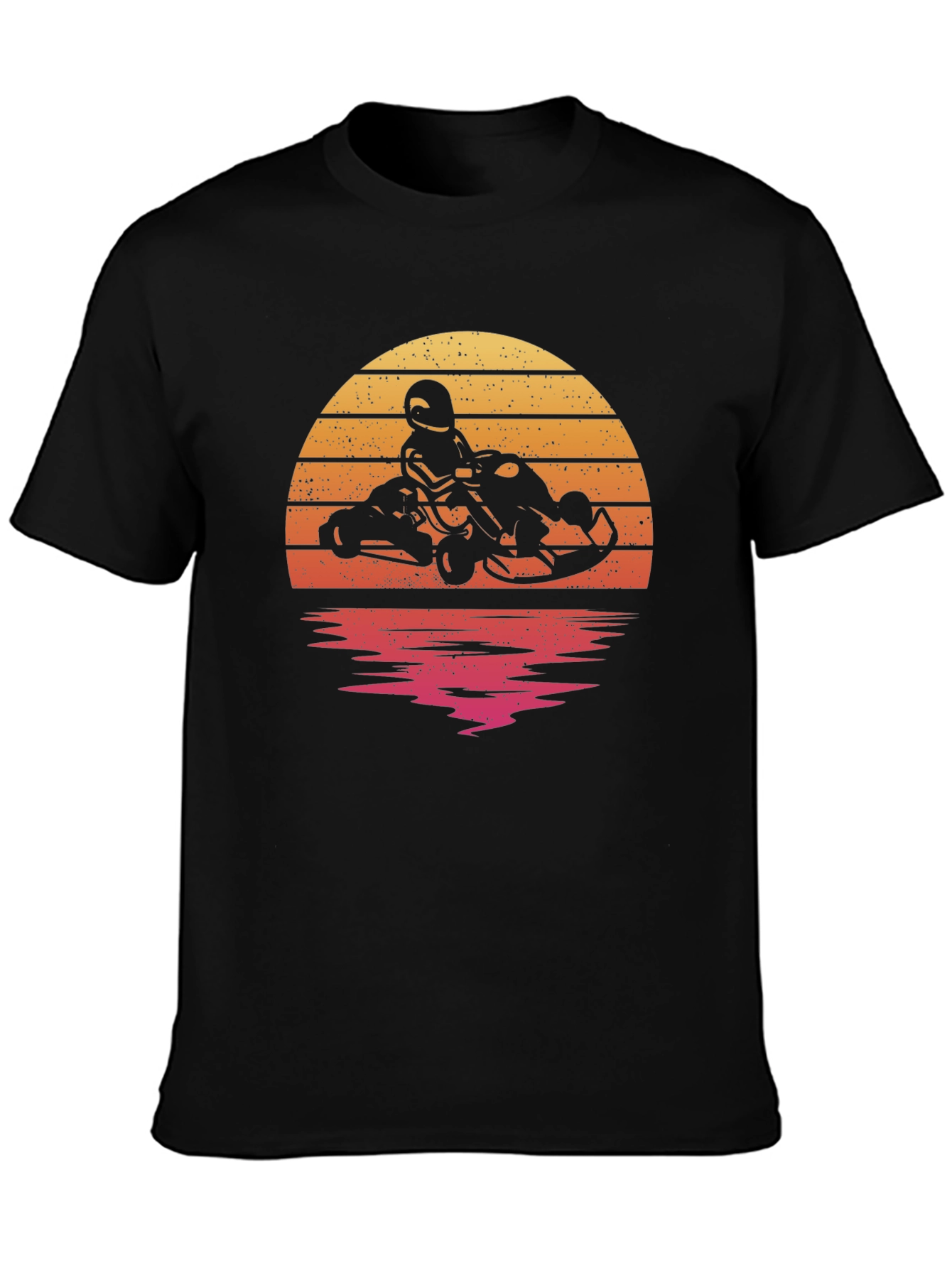Retro Sunset Kart Racing T-Shirt