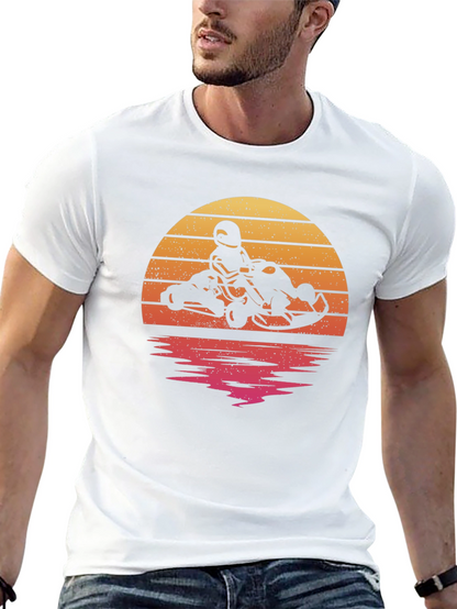 Retro Sunset Kart Racing T-Shirt