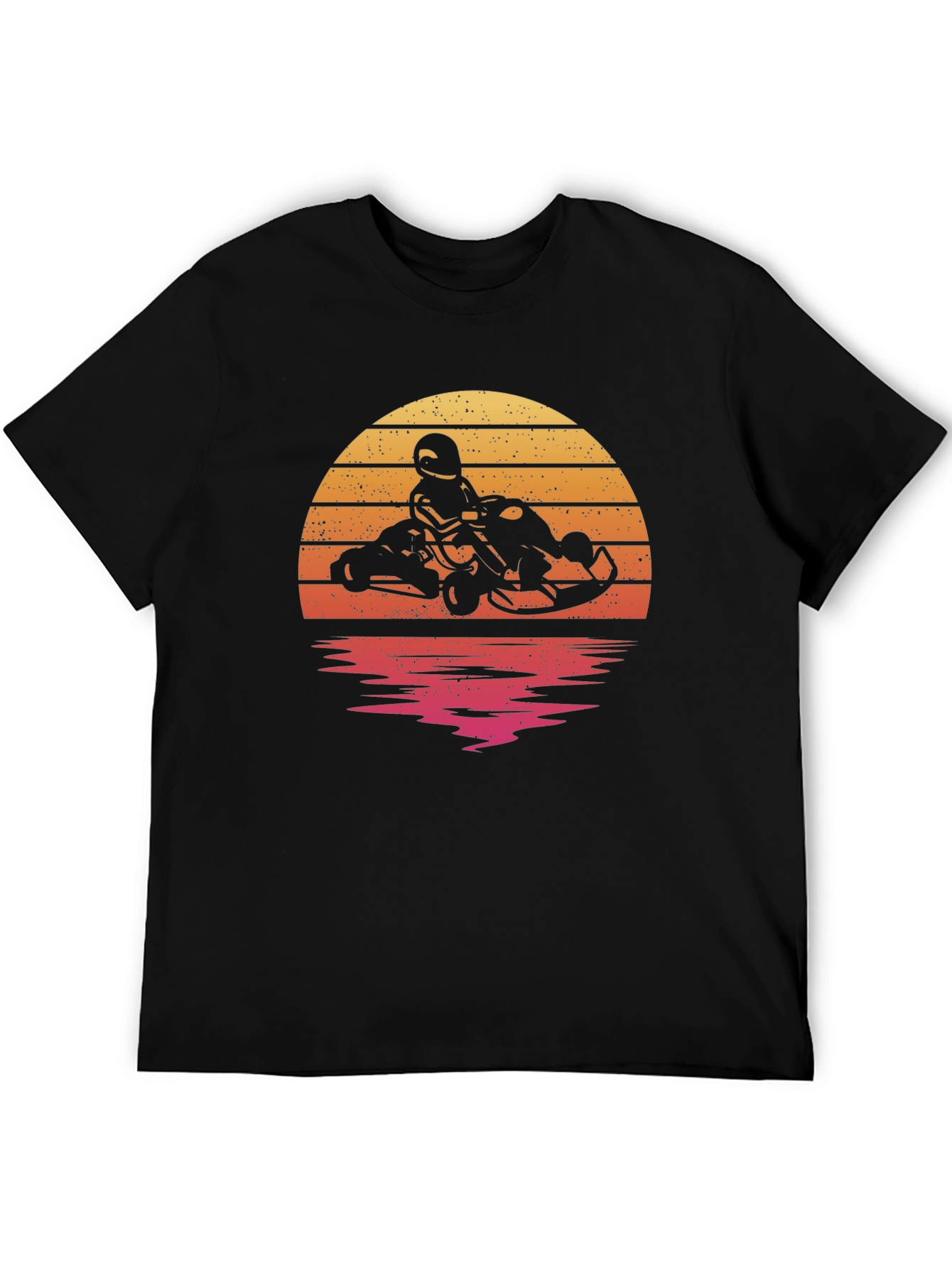 Retro Sunset Kart Racing T-Shirt