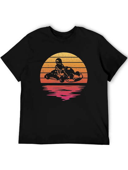 Retro Sunset Kart Racing T-Shirt