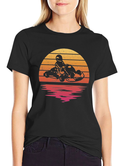 Retro Sunset Kart Racing T-Shirt