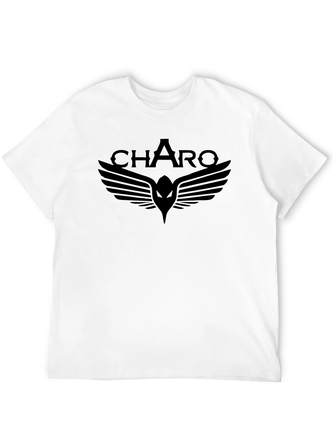 Charo Black Graphic Tee - Winged Design
