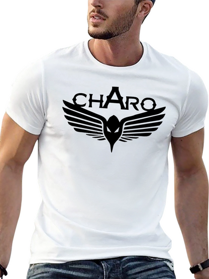 Charo Black Graphic Tee - Winged Design