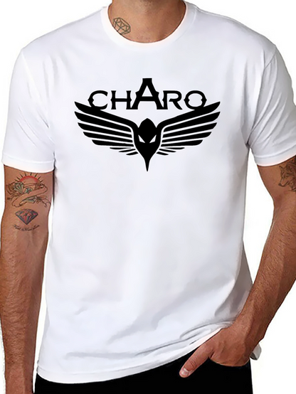 Charo Black Graphic Tee - Winged Design