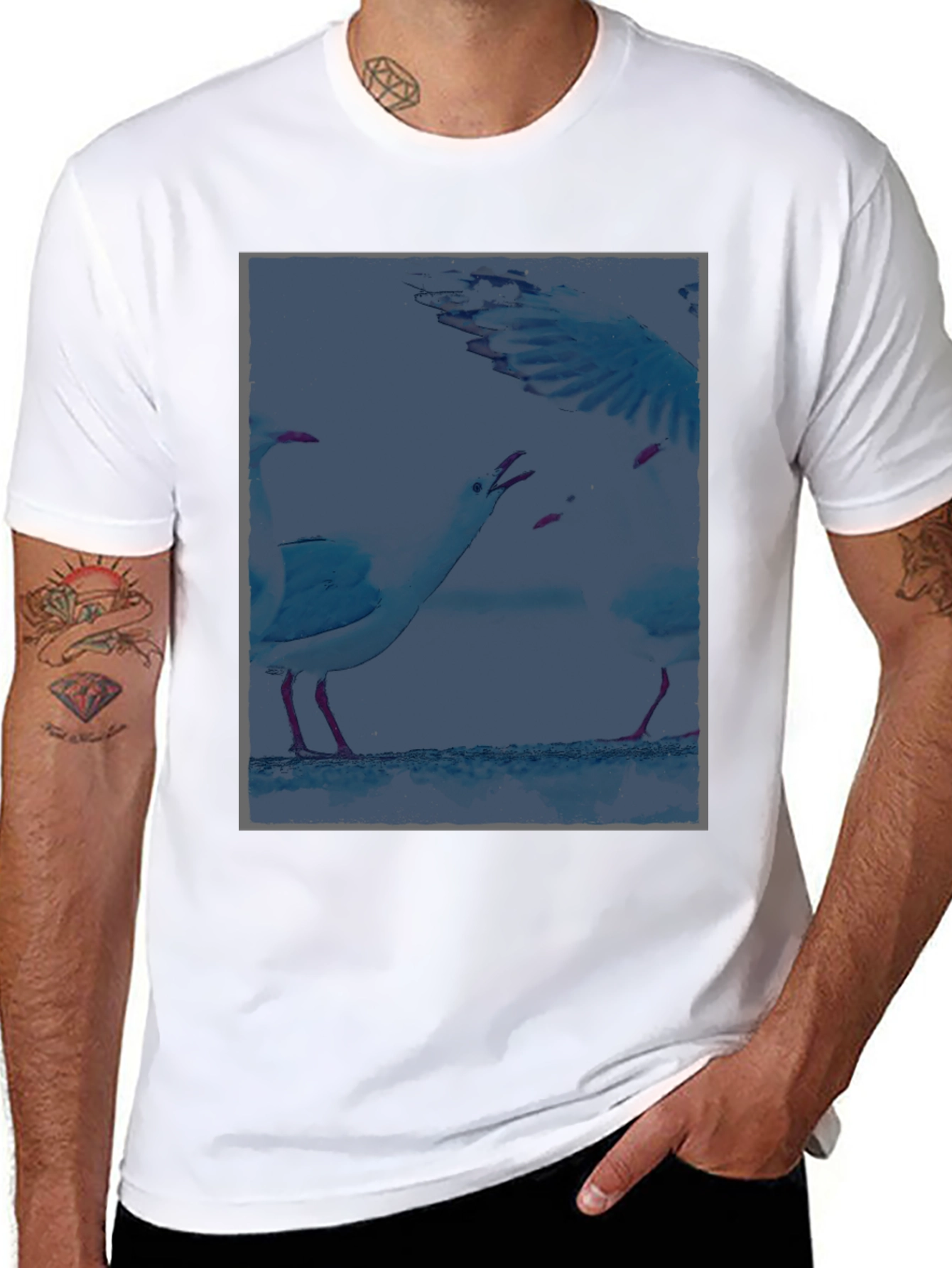 Seagull Graphic T-Shirt - Unique Coastal Design