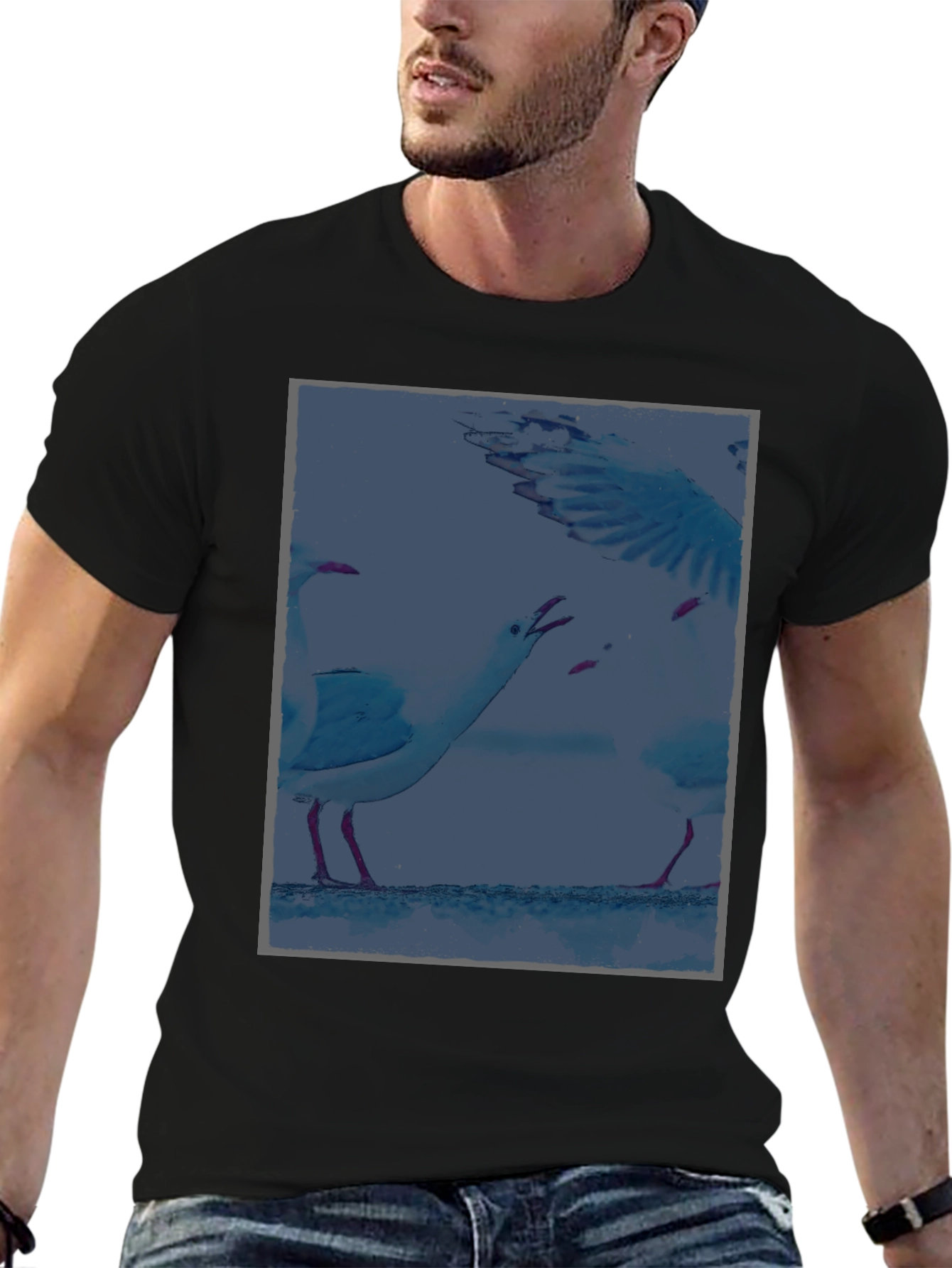 Seagull Graphic T-Shirt - Unique Coastal Design