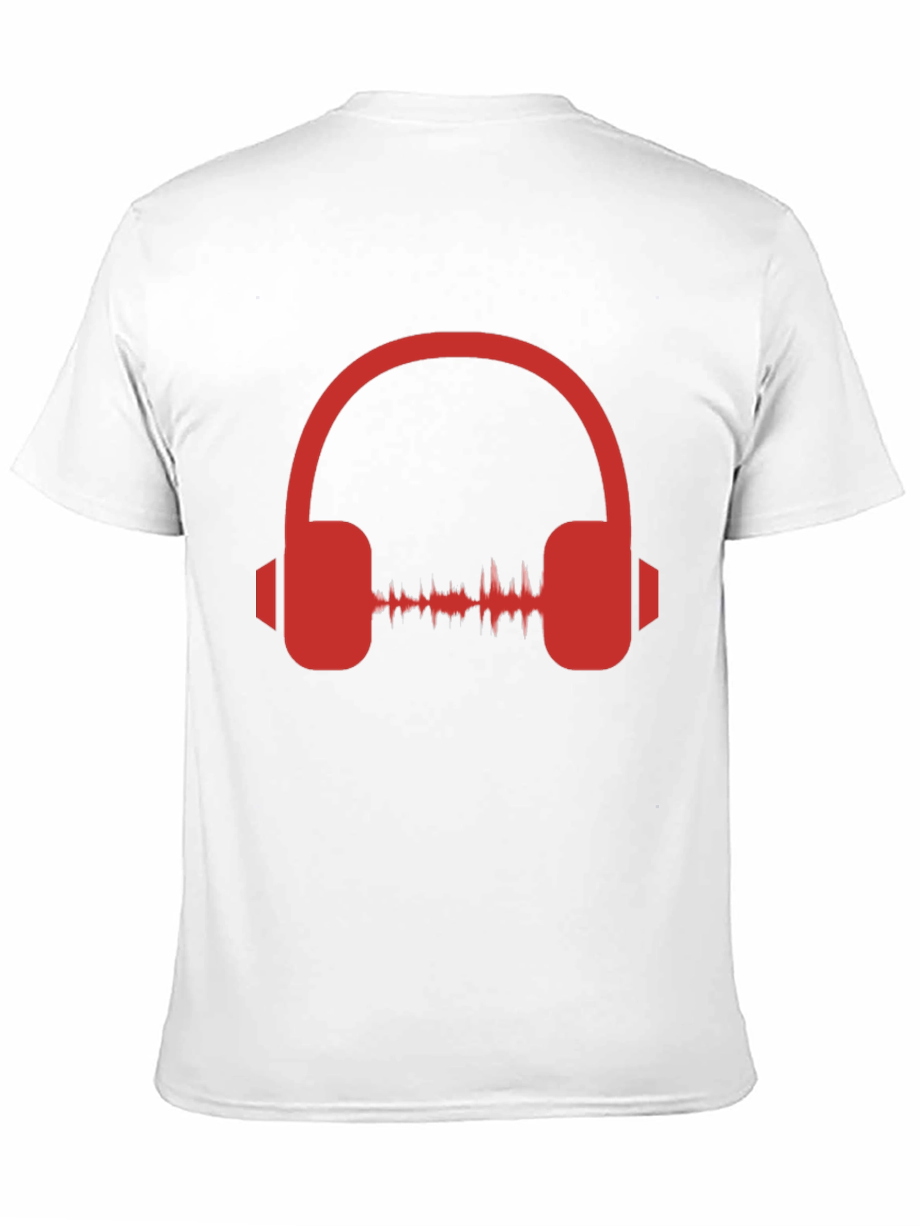 Red Headphone Graphic Black T-Shirt