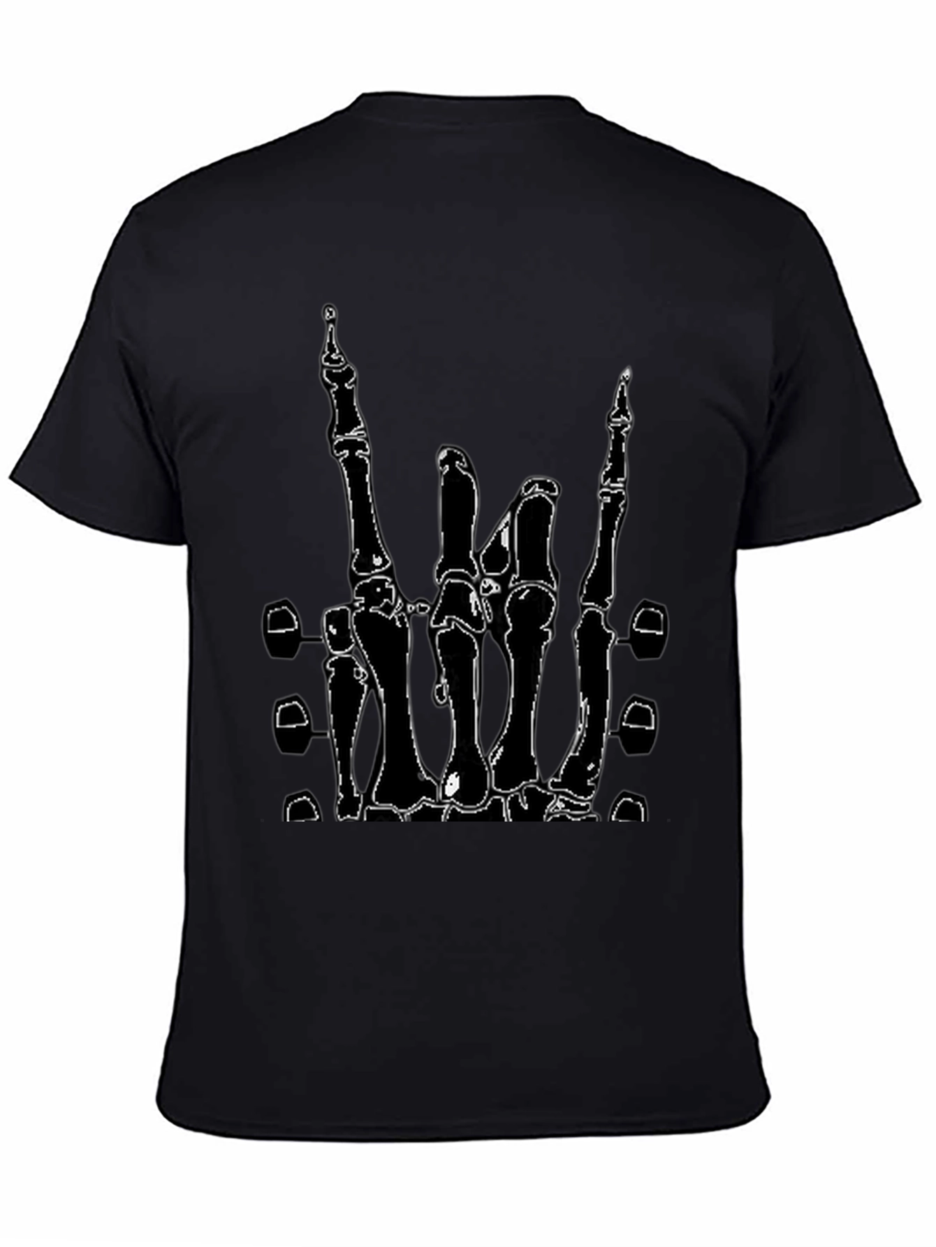 Skeleton Hand Rock On T-Shirt - Black