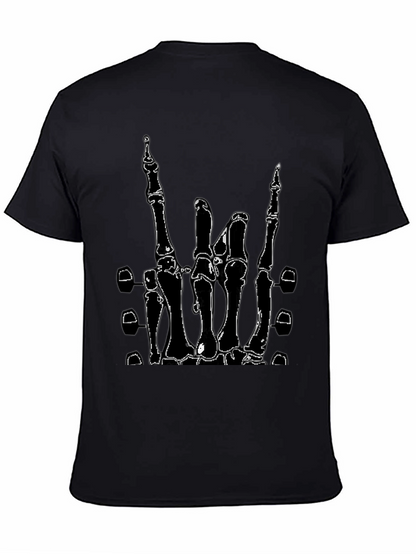 Skeleton Hand Rock On T-Shirt - Black