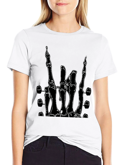 Skeleton Hand Rock On T-Shirt - Black