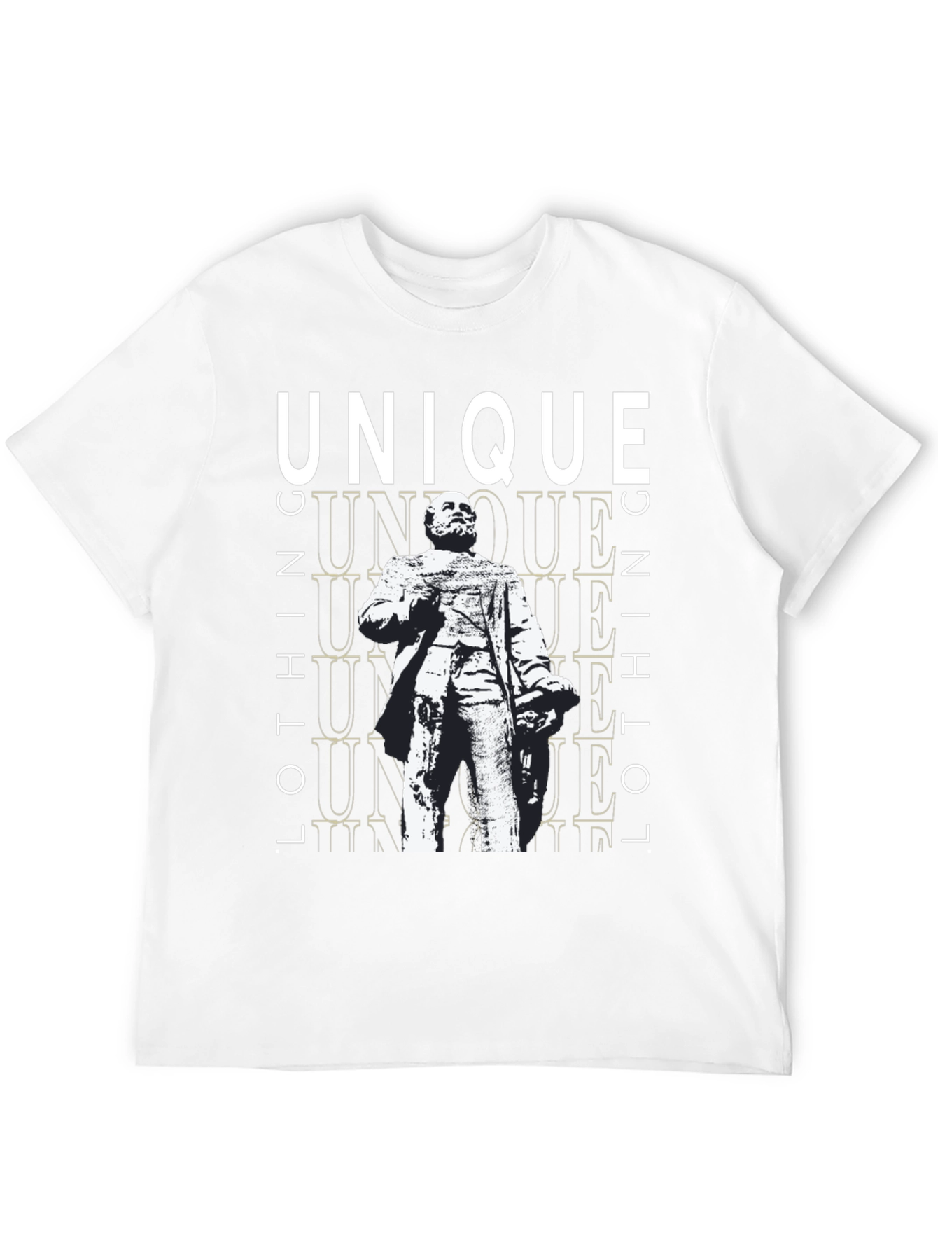 Unique Statue Graphic Black T-Shirt