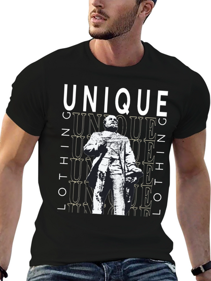 Unique Statue Graphic Black T-Shirt