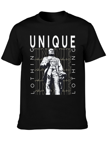 Unique Statue Graphic Black T-Shirt