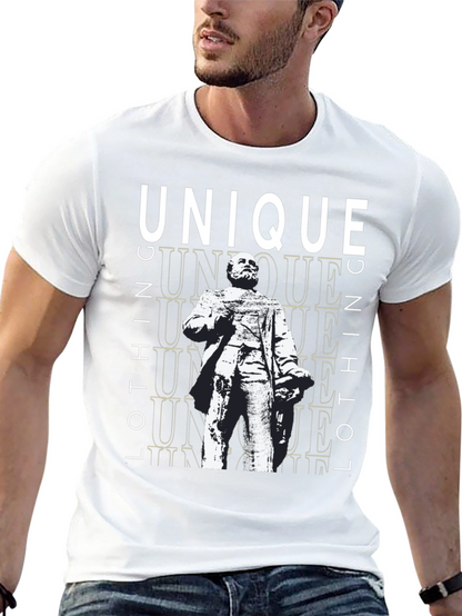 Unique Statue Graphic Black T-Shirt
