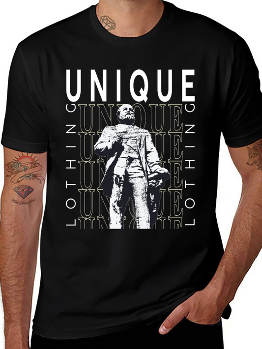 Unique Statue Graphic Black T-Shirt