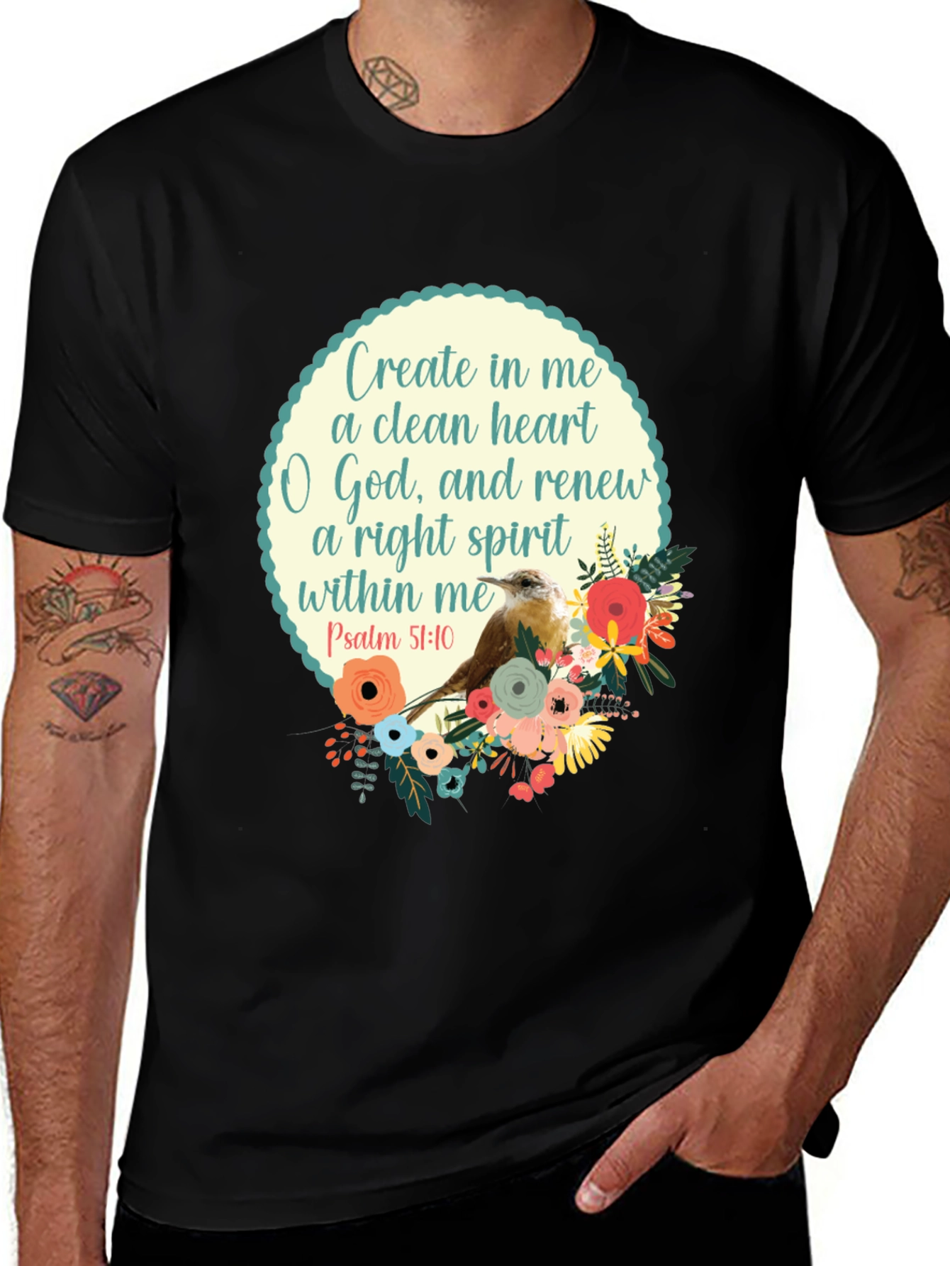 Psalm 51:10 Graphic T-Shirt