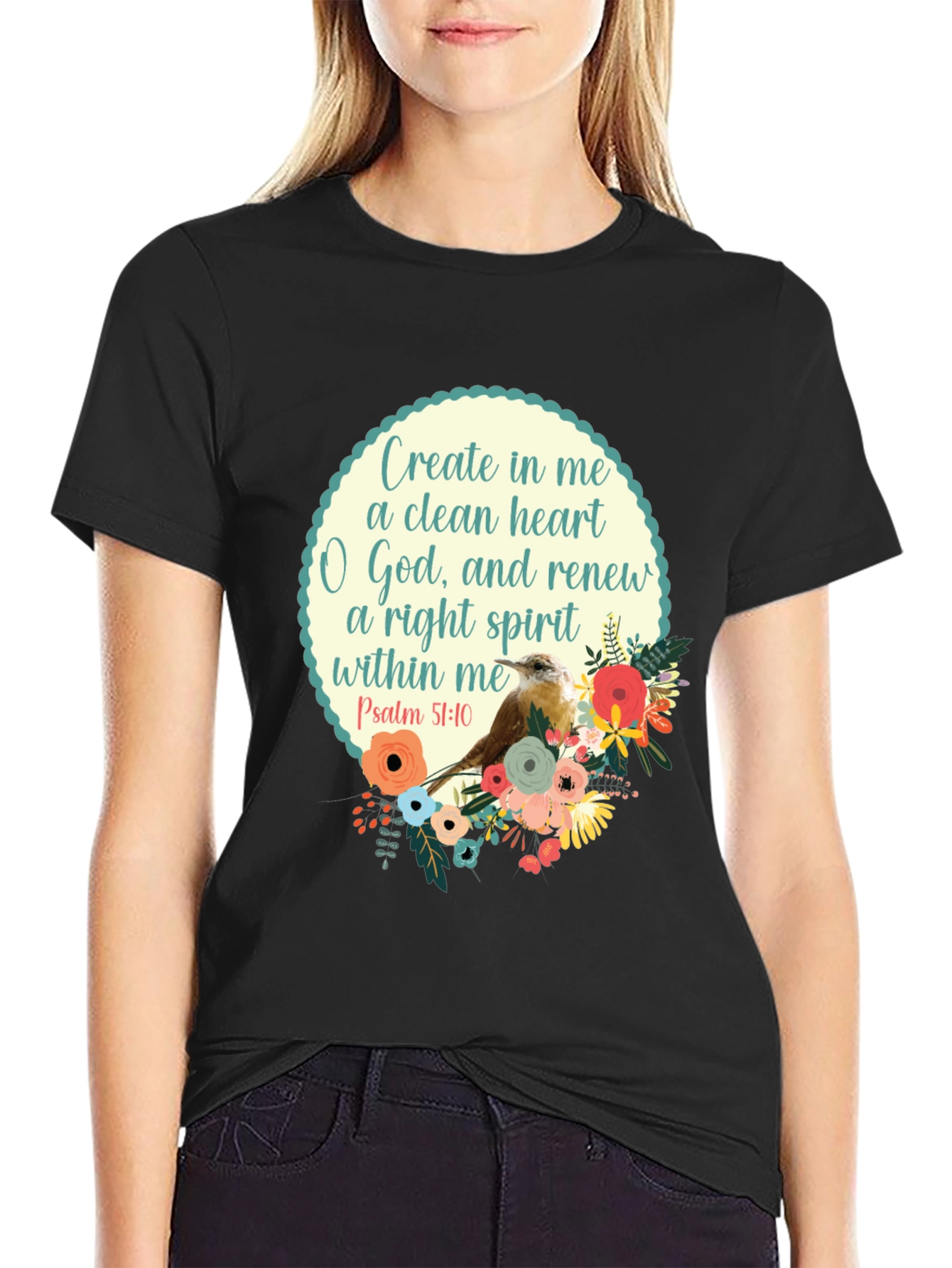 Psalm 51:10 Graphic T-Shirt