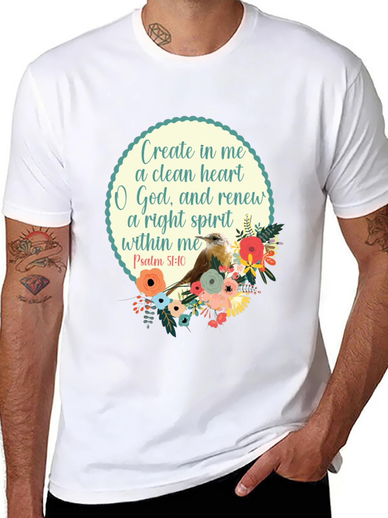Psalm 51:10 Graphic T-Shirt