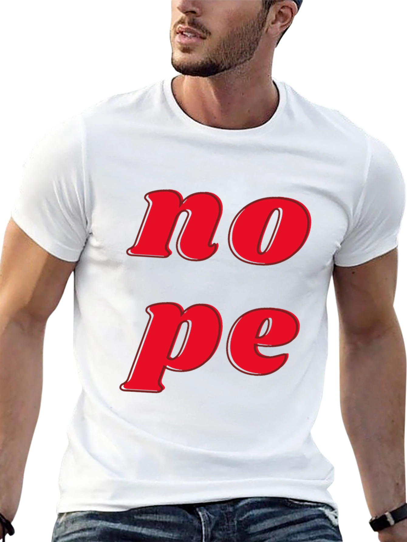 Nope Graphic Tee - Casual Short Sleeve T-Shirt