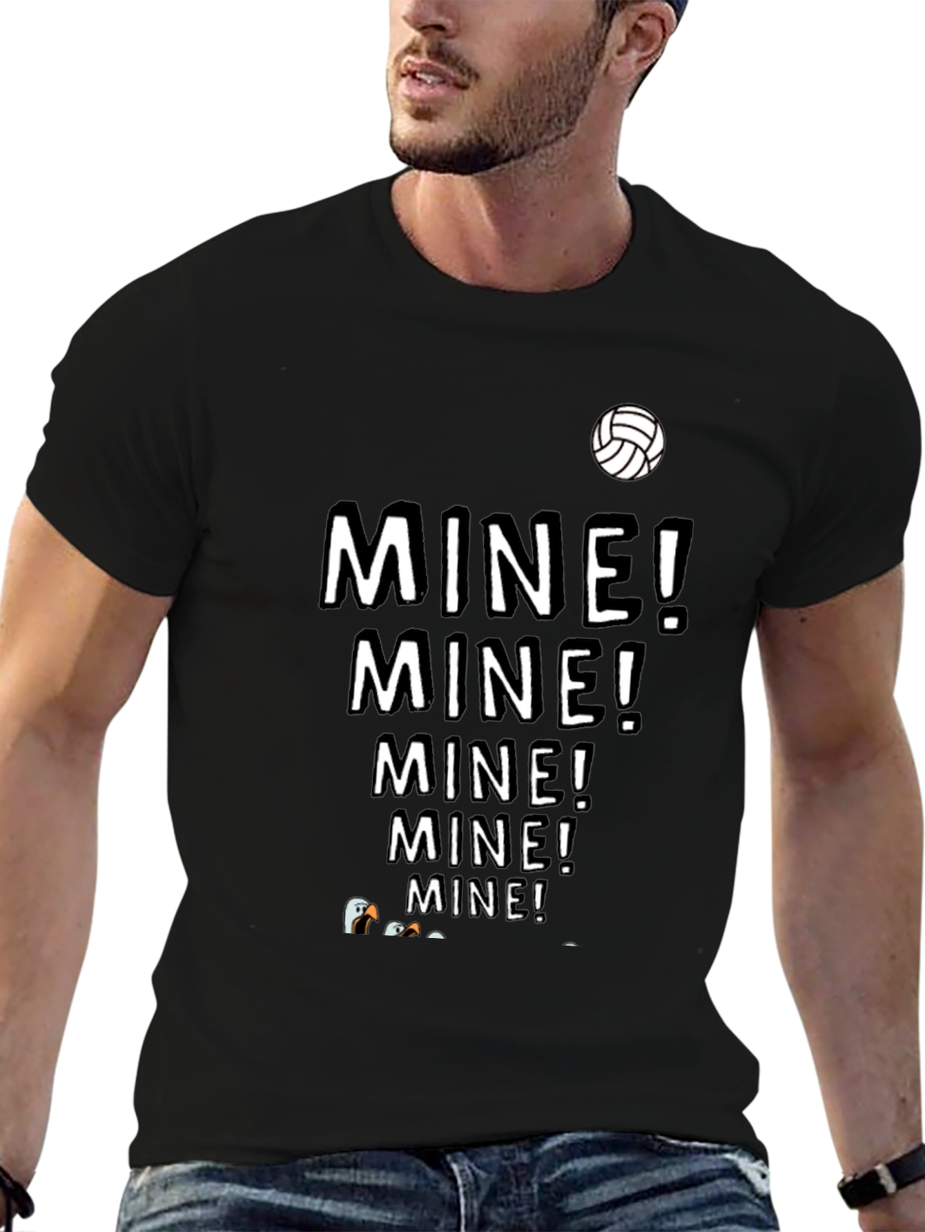 MINE! T-Shirt - Funny Volleyball Seagull Design