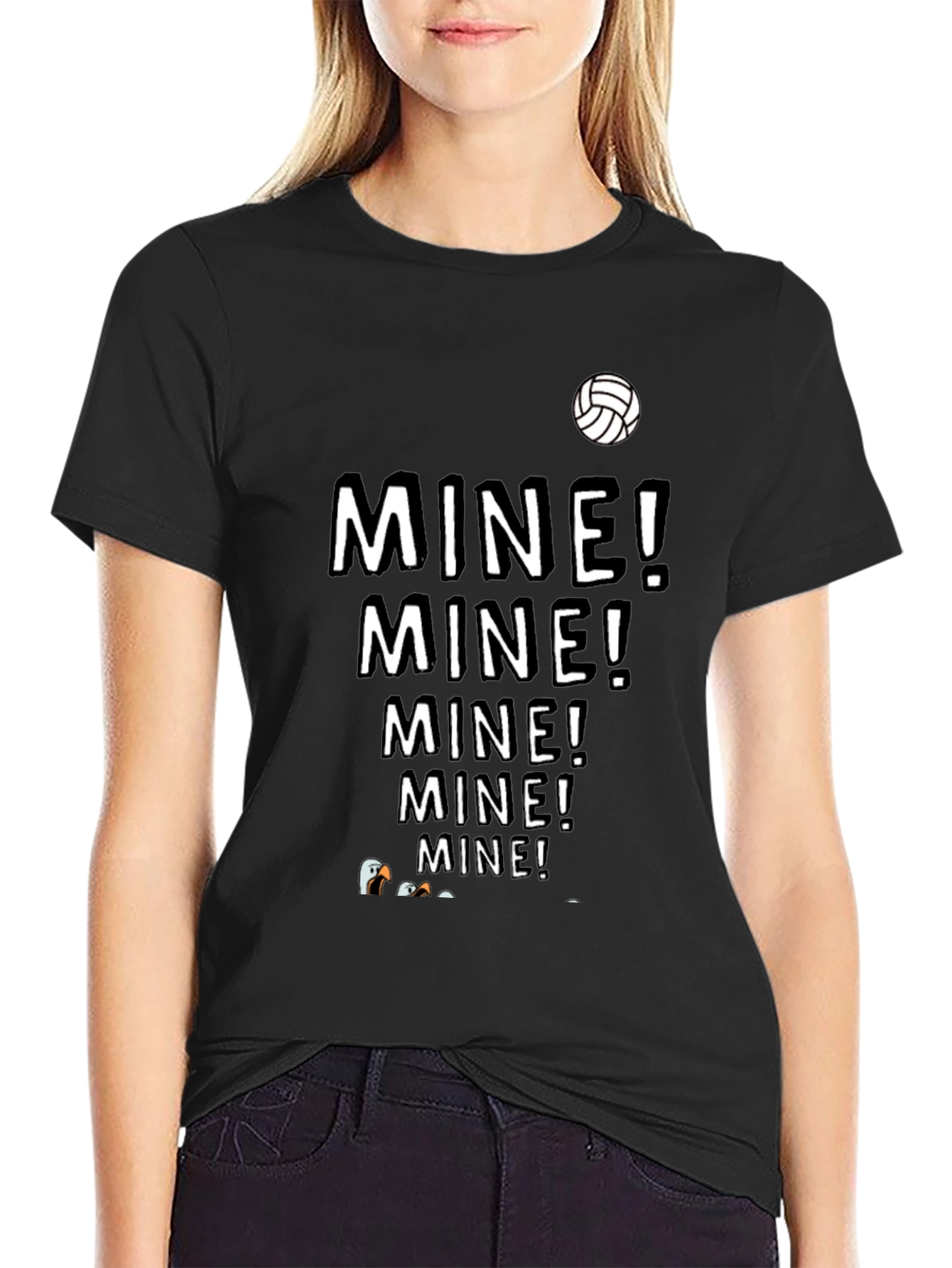 MINE! T-Shirt - Funny Volleyball Seagull Design
