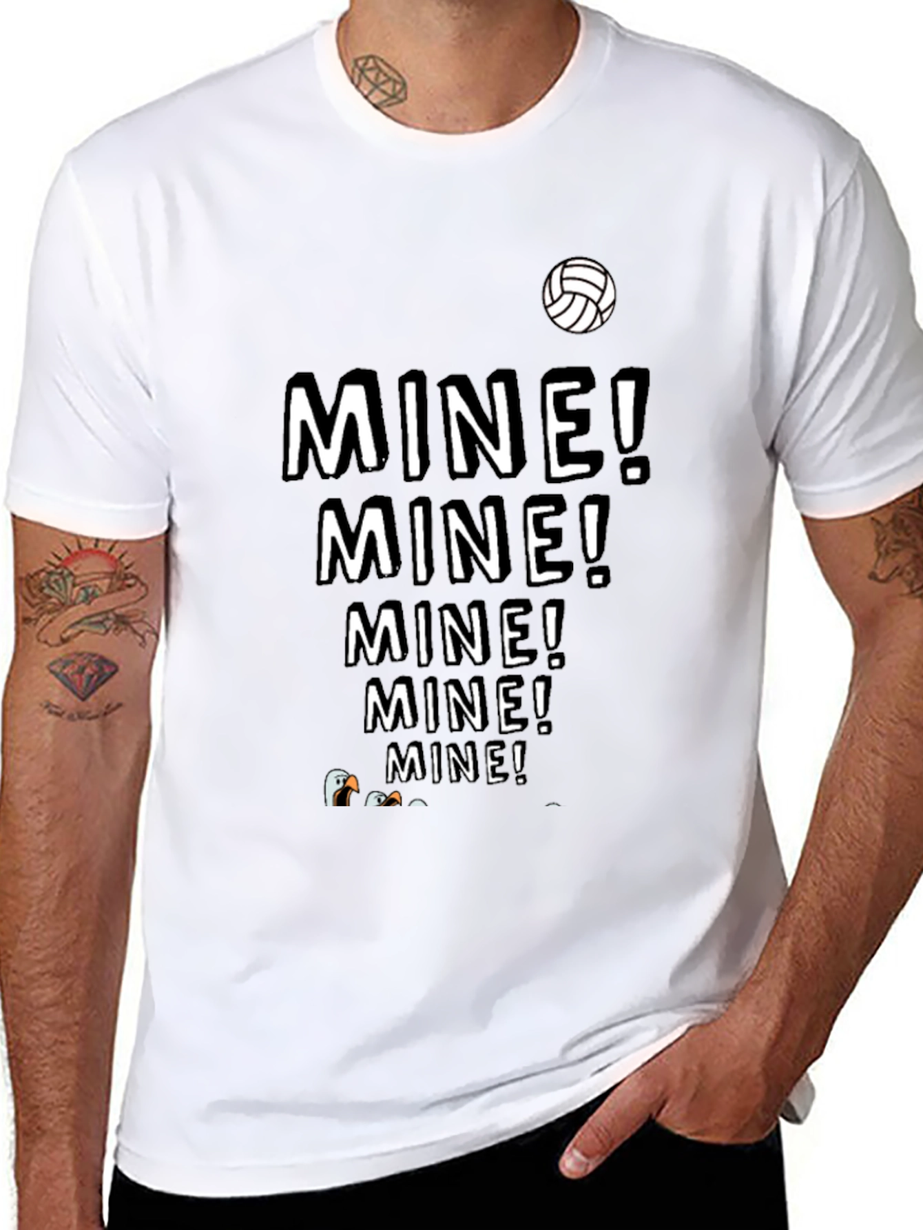 MINE! T-Shirt - Funny Volleyball Seagull Design