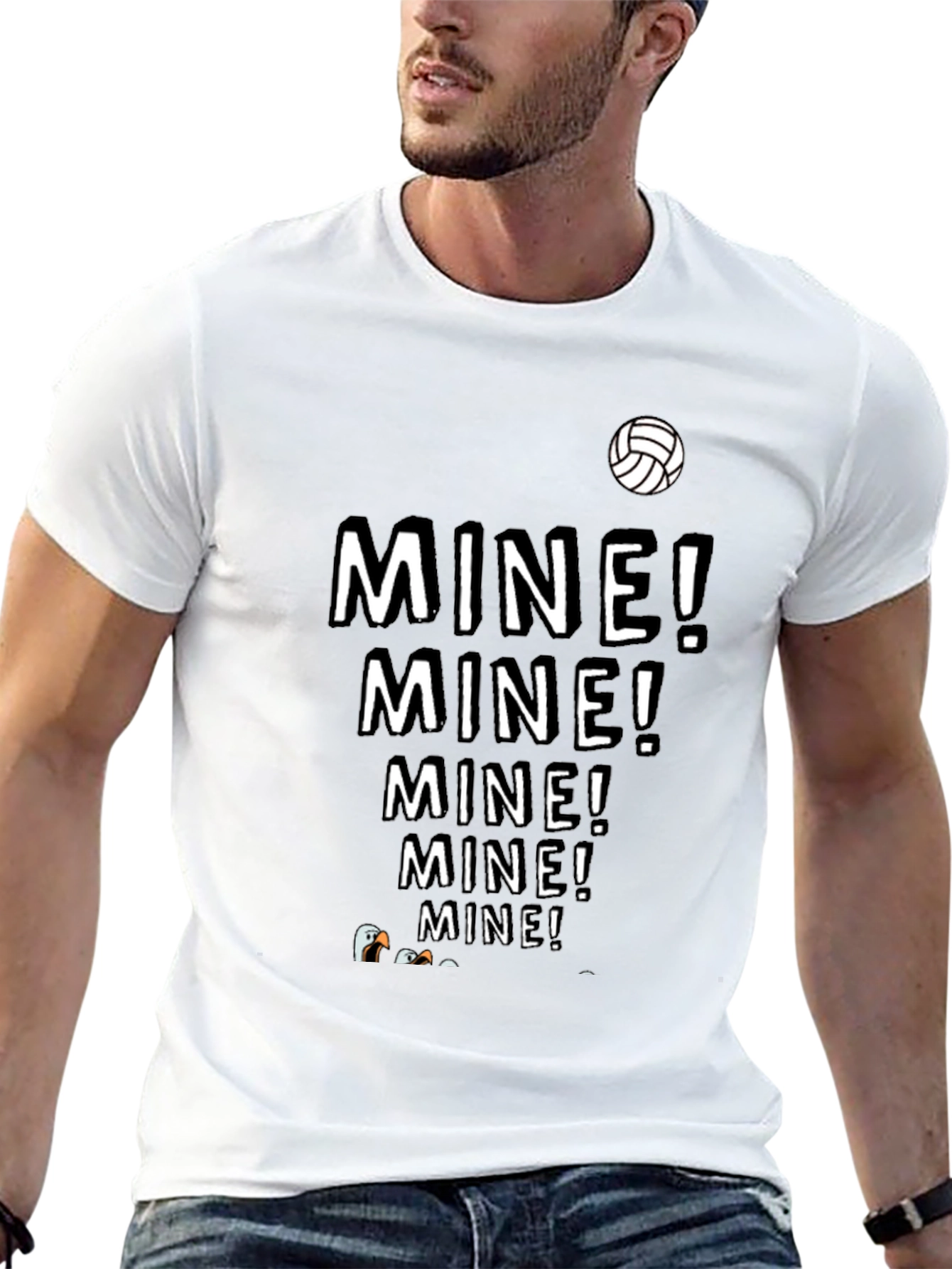 MINE! T-Shirt - Funny Volleyball Seagull Design