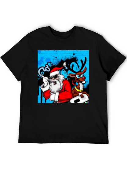 Cool Santa & Reindeer T-Shirt - Holiday Fun!