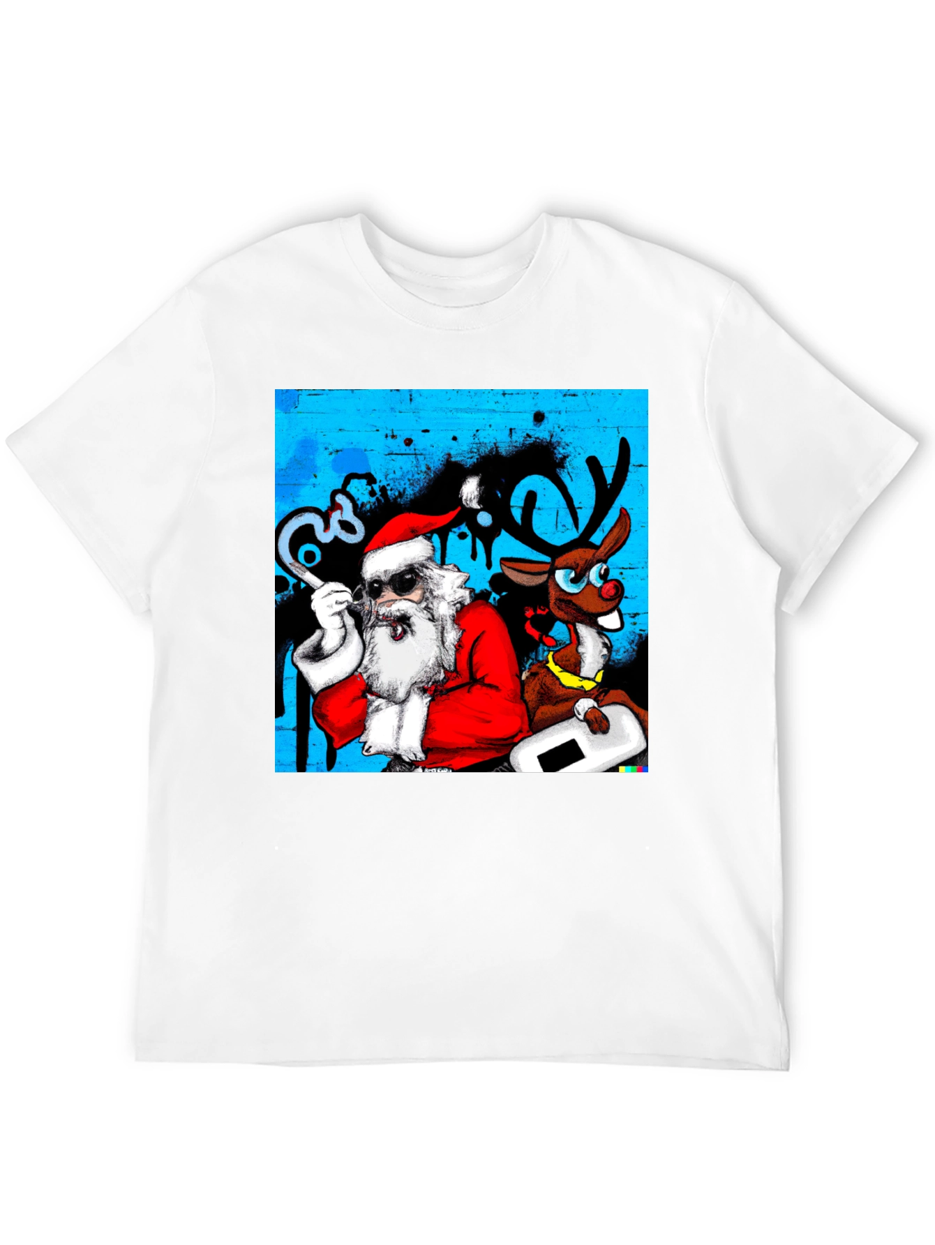 Cool Santa & Reindeer T-Shirt - Holiday Fun!