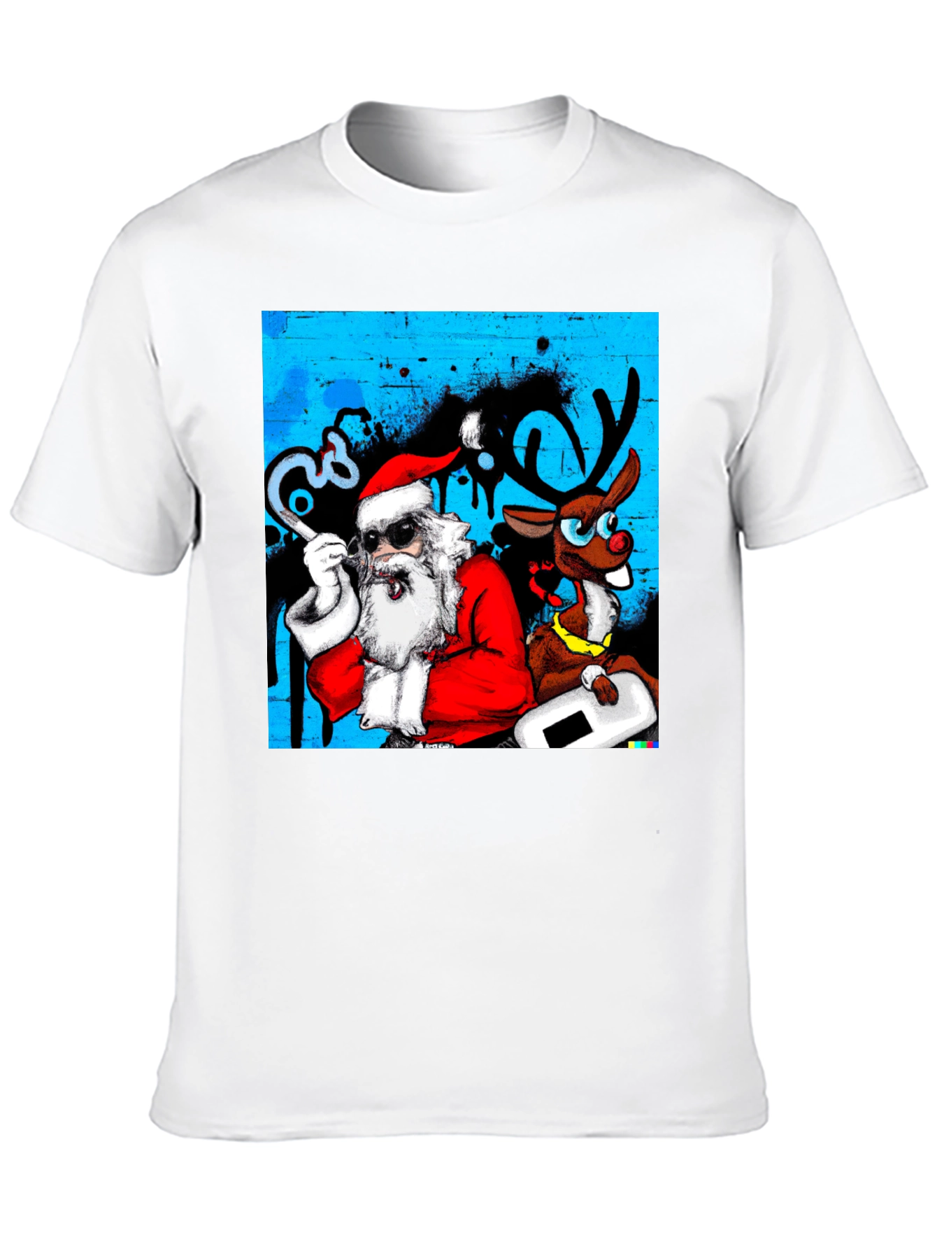 Cool Santa & Reindeer T-Shirt - Holiday Fun!