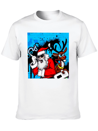 Cool Santa & Reindeer T-Shirt - Holiday Fun!