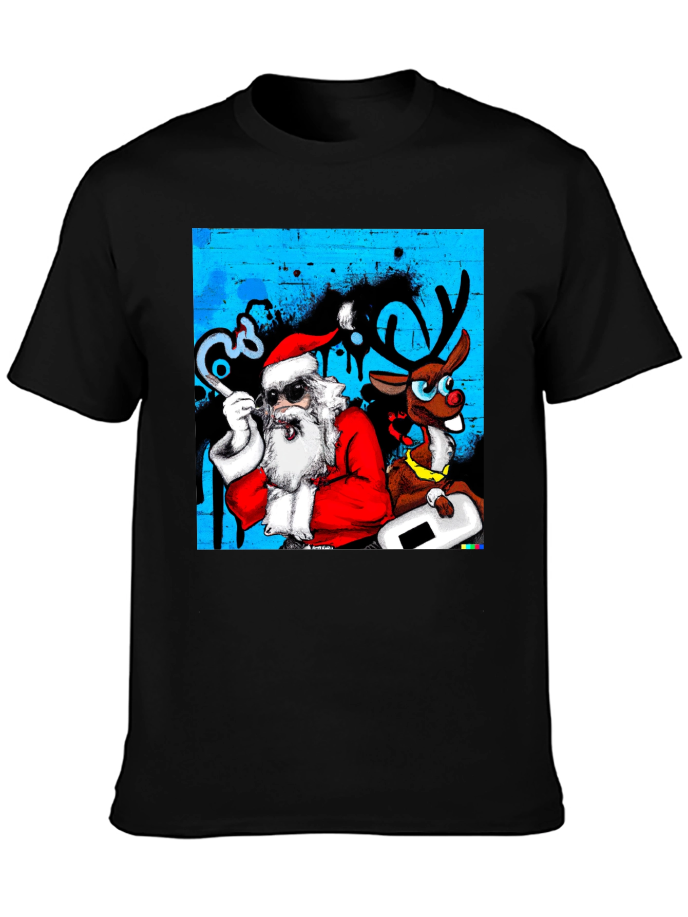 Cool Santa & Reindeer T-Shirt - Holiday Fun!