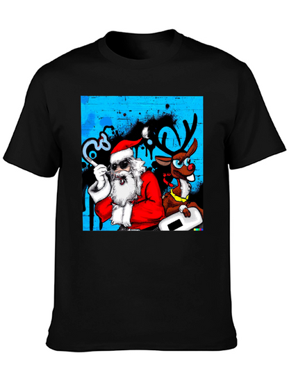 Cool Santa & Reindeer T-Shirt - Holiday Fun!
