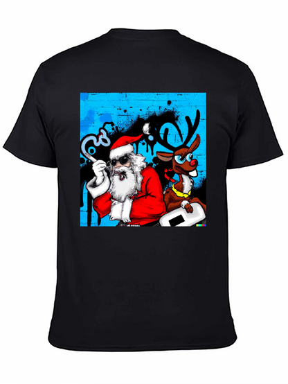 Cool Santa & Reindeer T-Shirt - Holiday Fun!