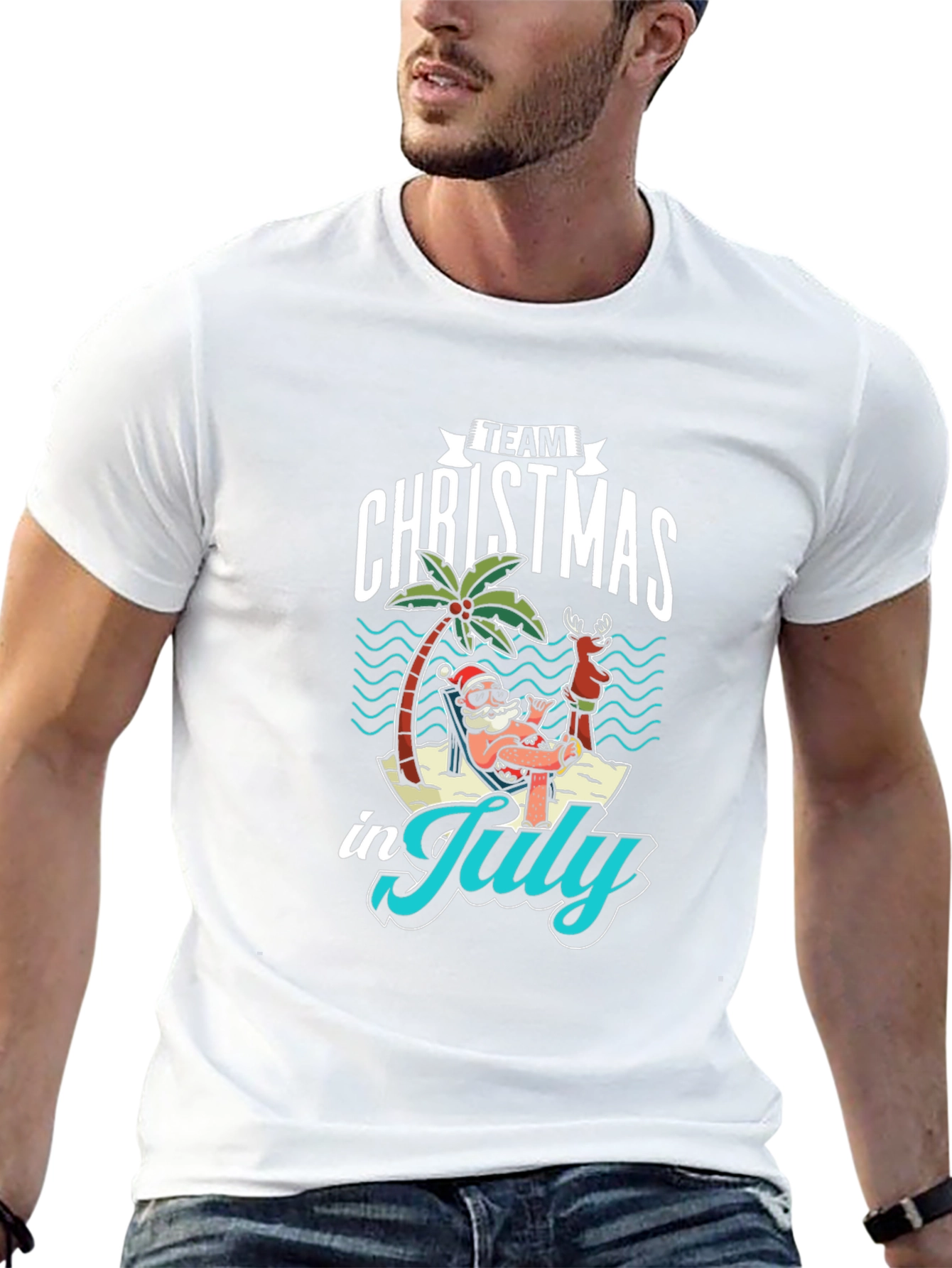 Team Christmas in July Black T-Shirt