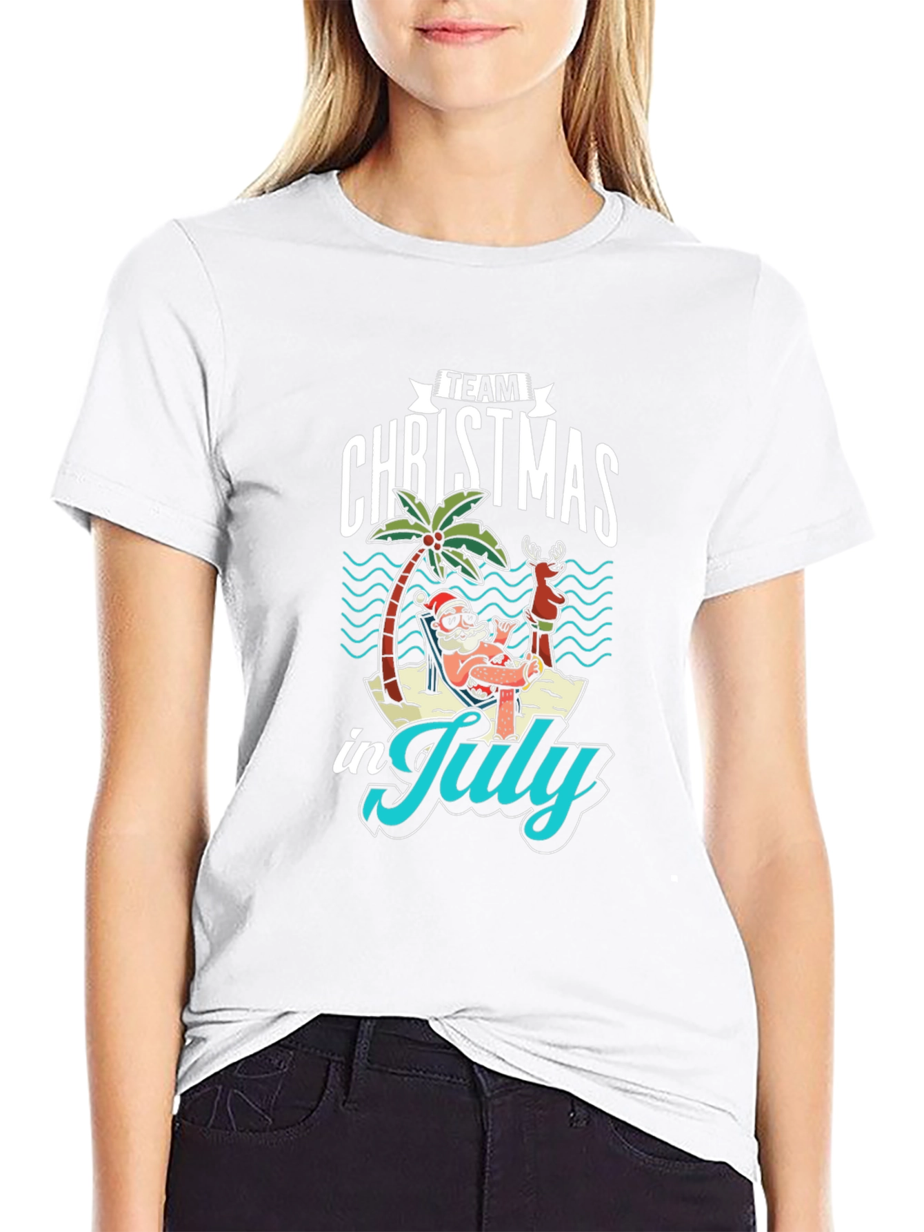 Team Christmas in July Black T-Shirt