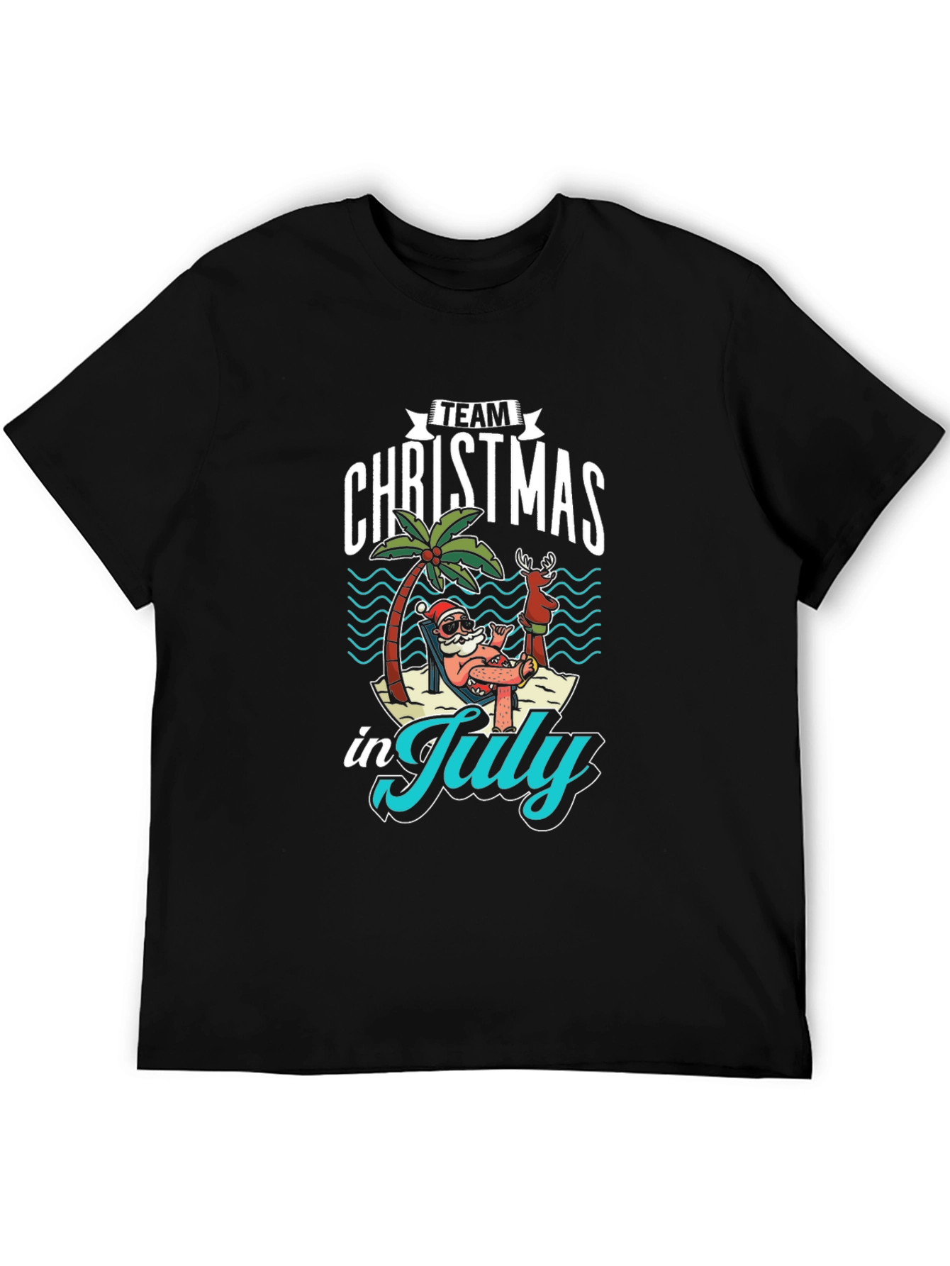 Team Christmas in July Black T-Shirt