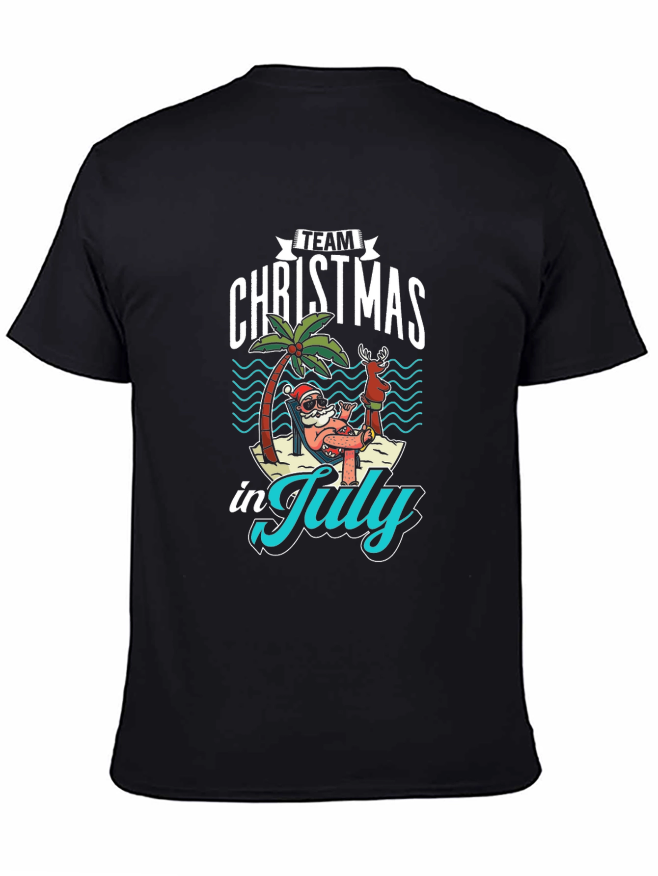Team Christmas in July Black T-Shirt