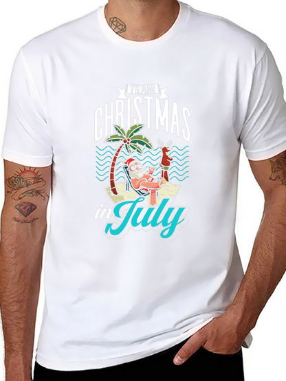 Team Christmas in July Black T-Shirt