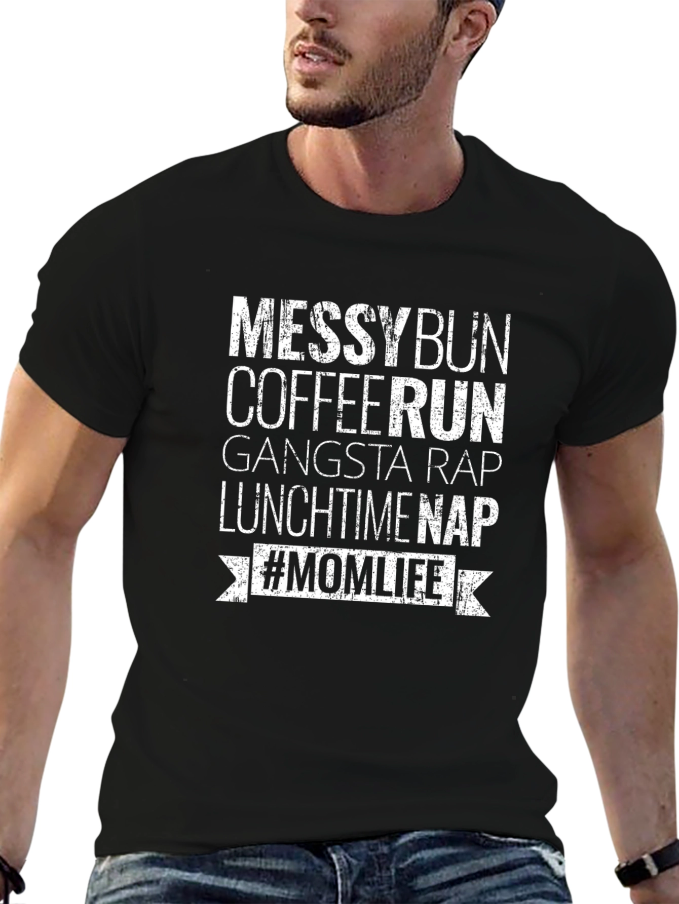 Messy Bun Coffee Run #Momlife Graphic Tee