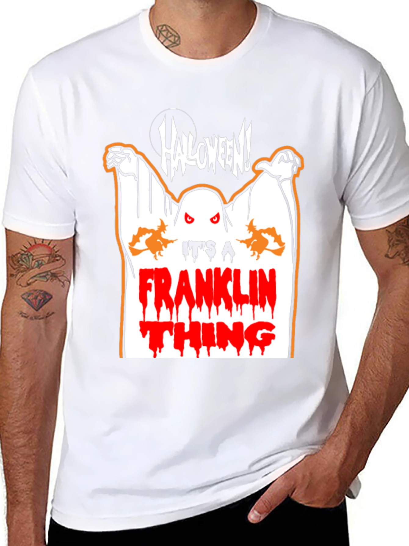 Halloween Franklin Thing Black T-Shirt